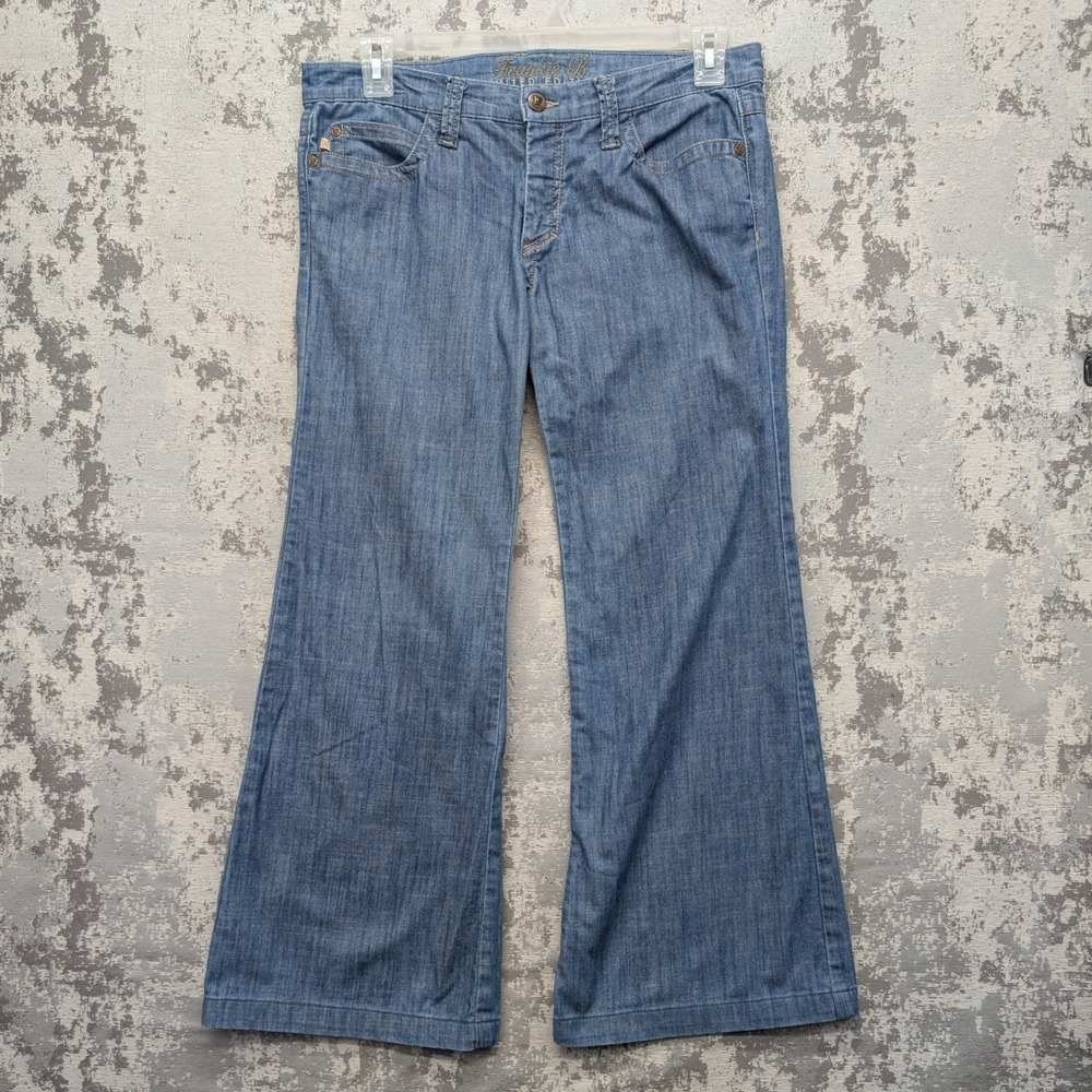Frankie B Limited Edition Women 10 Blue Flare Wide Leg Jeans 90s Y2K 85D20042